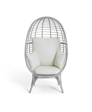 Habitat Kora Rattan Effect Garden Egg Chair - Grey