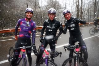 Gran Camino 2023 - 2nd Edition - 1st stage Muralla De Lugo - Sarria 188km - 23/02/2023 - Race stopped - Snow - Burgos - BH - photo Luis Angel Gomez/SprintCyclingAgencyÂ©2023