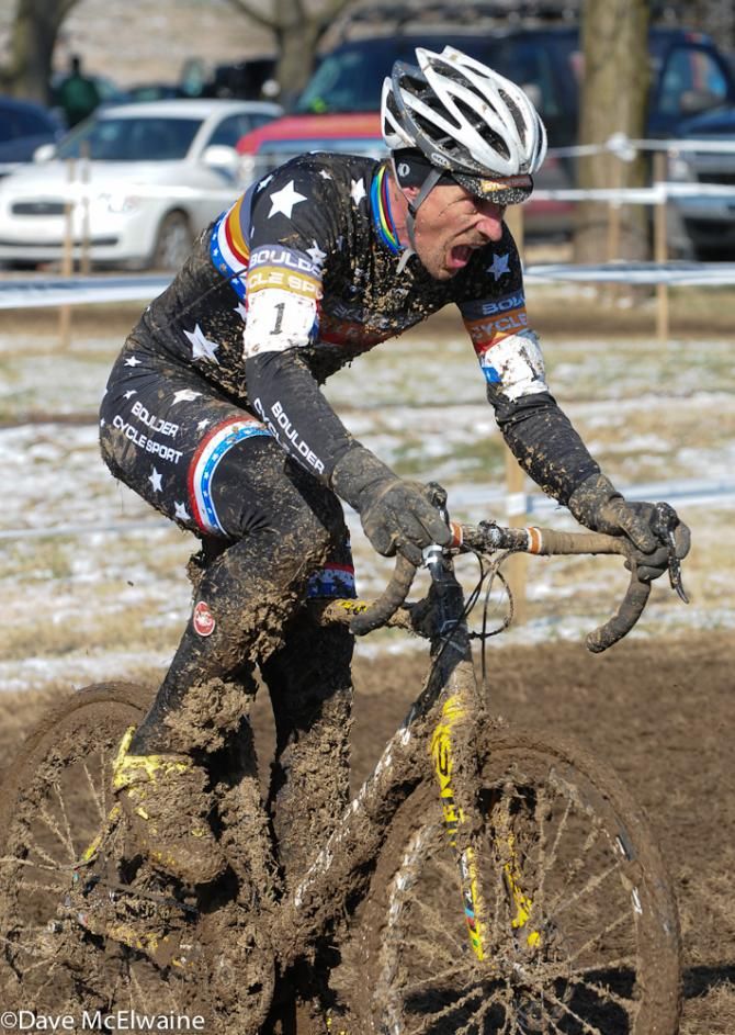 Pete Webber (USA) riding the last lap in third place