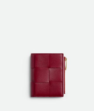 Women's Cassette Small Bi-Fold Wallet in Dark Red / Bliss Washed