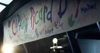 The "Picard Day" banner last seen in the TNG episode "The Pegasus" (S07, E12).