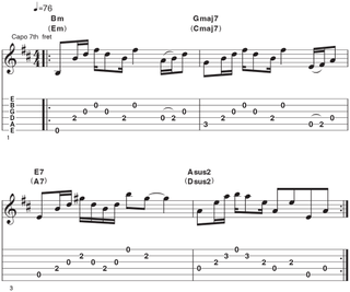 Capo at the 7th fret - Example 2