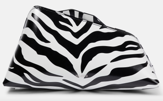  The Attico 8.30 PM zebra-print leather clutch