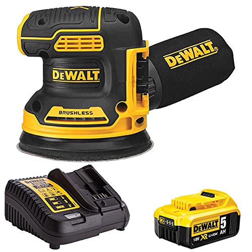 Dewalt Dcw210n 18v Brushless 125mm Random Orbital Sander With 1 X 5.0ah Battery & Charger