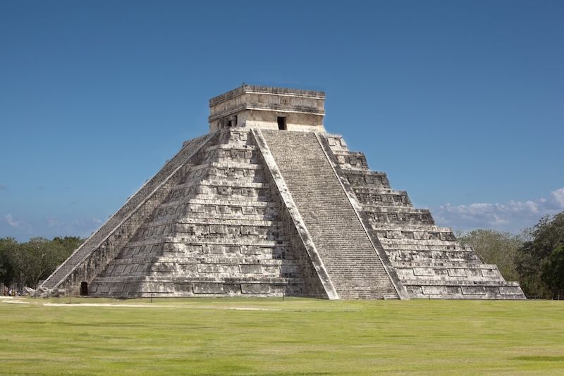 The ruins of a Mayan temple in Mexico.