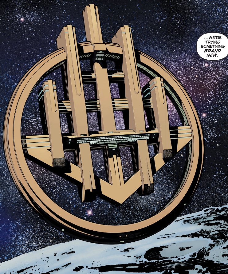 Image from Dark Nights: Death Metal #7 - the headquarters of Totality