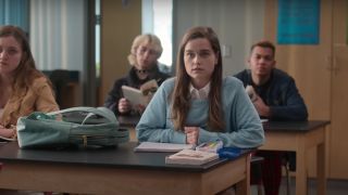 Sarah Catherine Hook in a classroom in First Kill