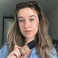 Junior beauty editor Grace Lindsay testing the Giorgio Armani Luminous Silk Foundation
