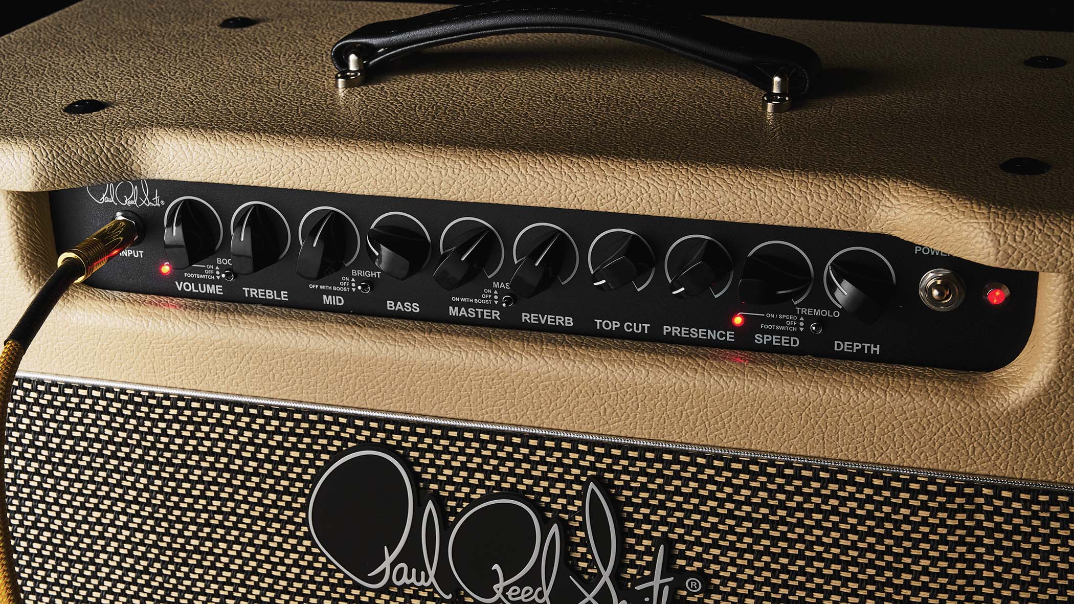 PRS DGT 15 Combo: The combination of blonde Tolex &amp;ndash; nodding to the Fender brown-panel years &amp;ndash; with a Marshall-style salt-and-pepper basket-weave speaker grille cloth evoke the classic designs of 60s US amps as much as the amp does tonally