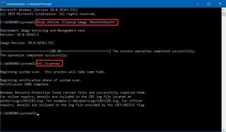 Windows 10 repair installation commands