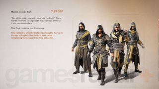 Assassin's Creed Mirage Basim wearing master assassin costumes