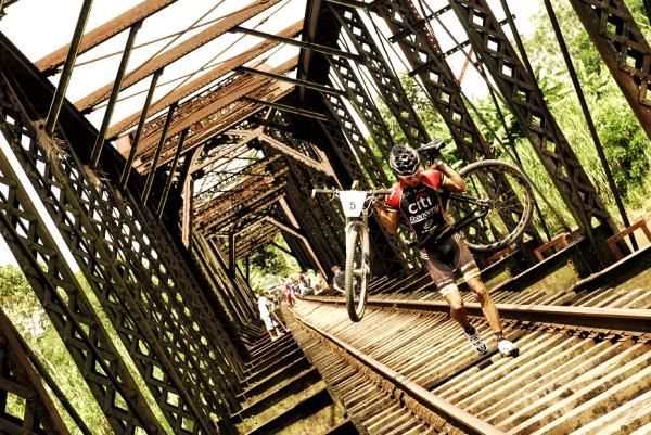Rom Akerson on the railroad bridge