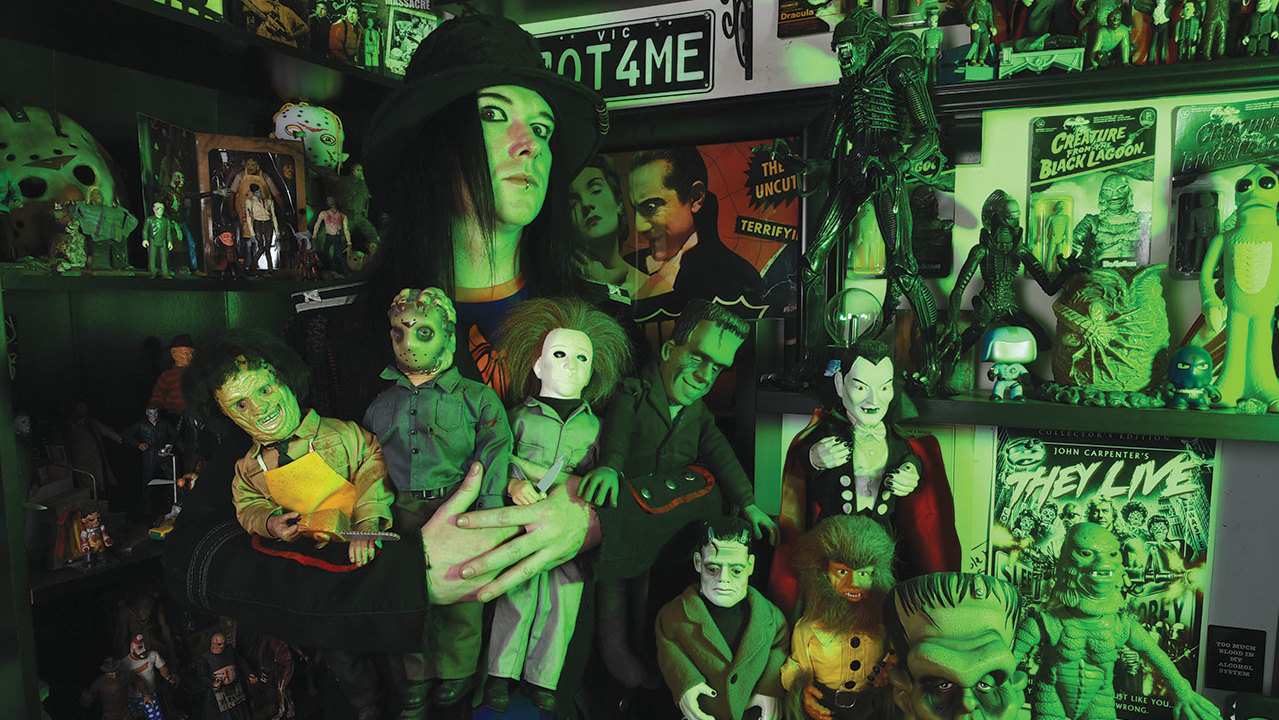 Wednesday 13 with his toy collection