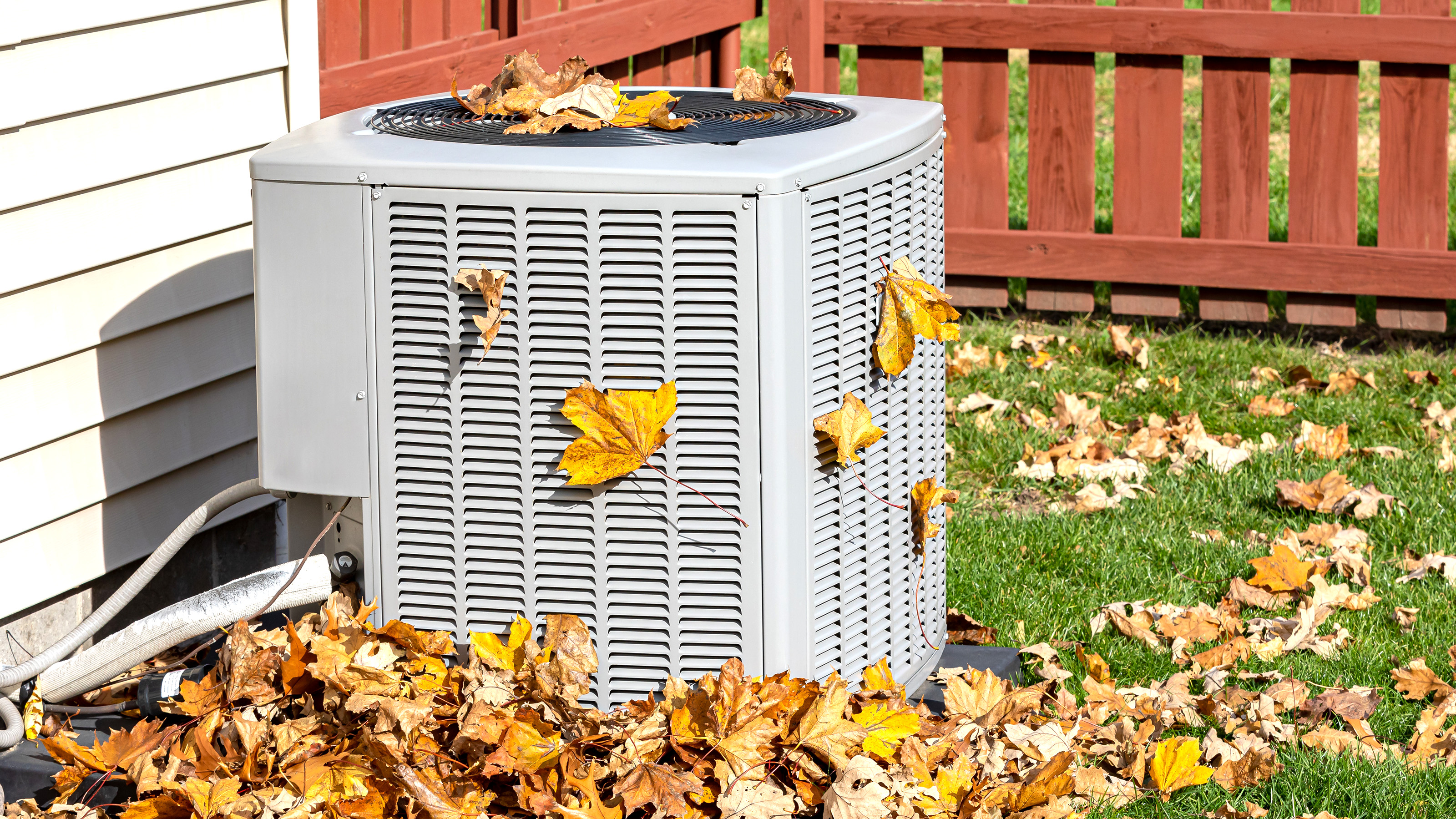 HVAC unit outside in the bad weather