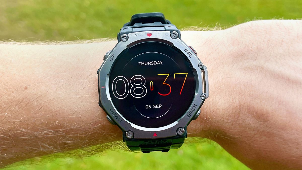 Amazfit T-Rex 3 smartwatch on a user&#039;s wrist