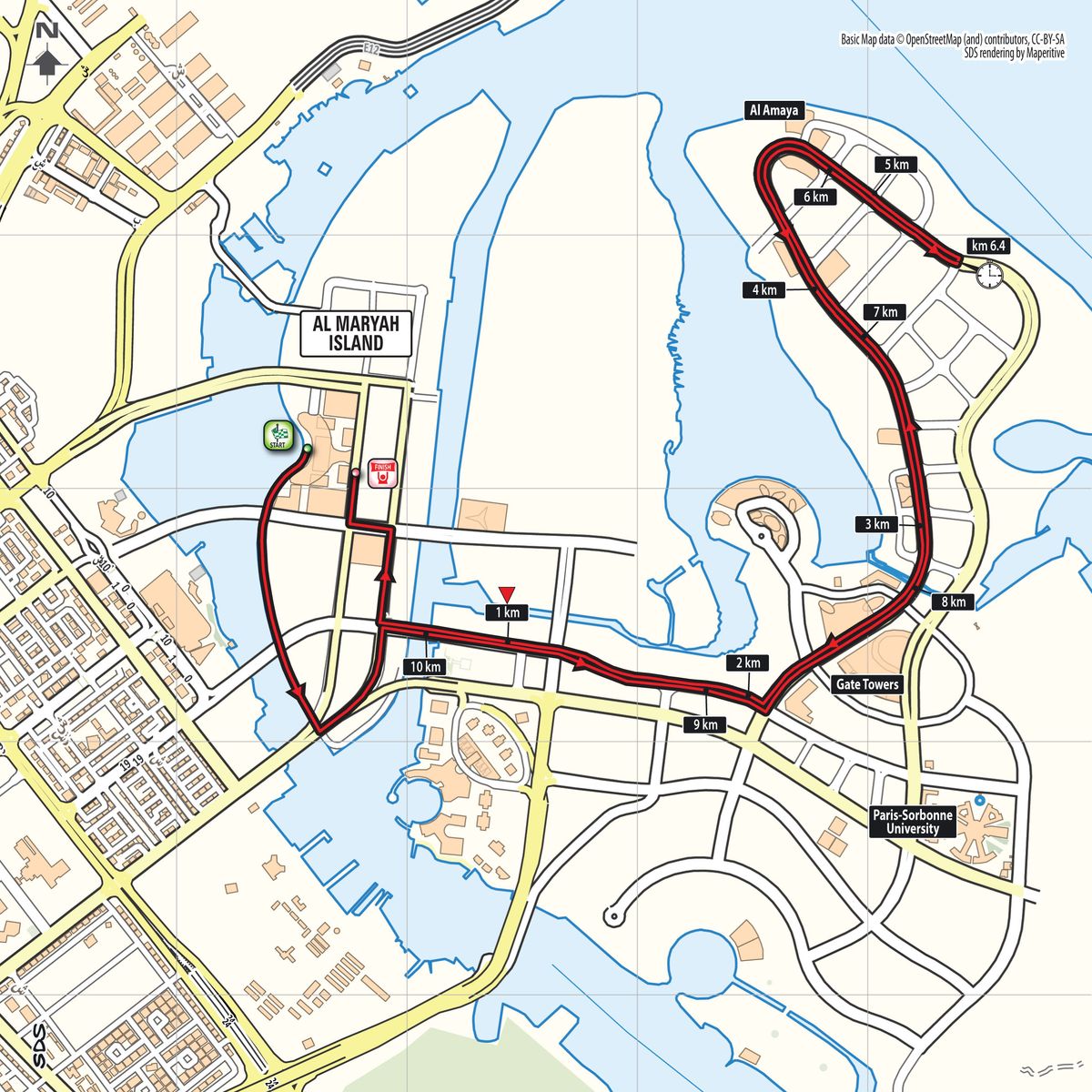 2018 Abu Dhabi Tour stage 4 map