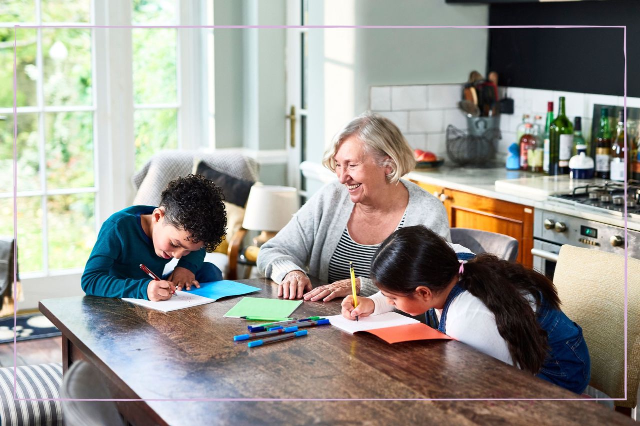 grandmother with her grandkids