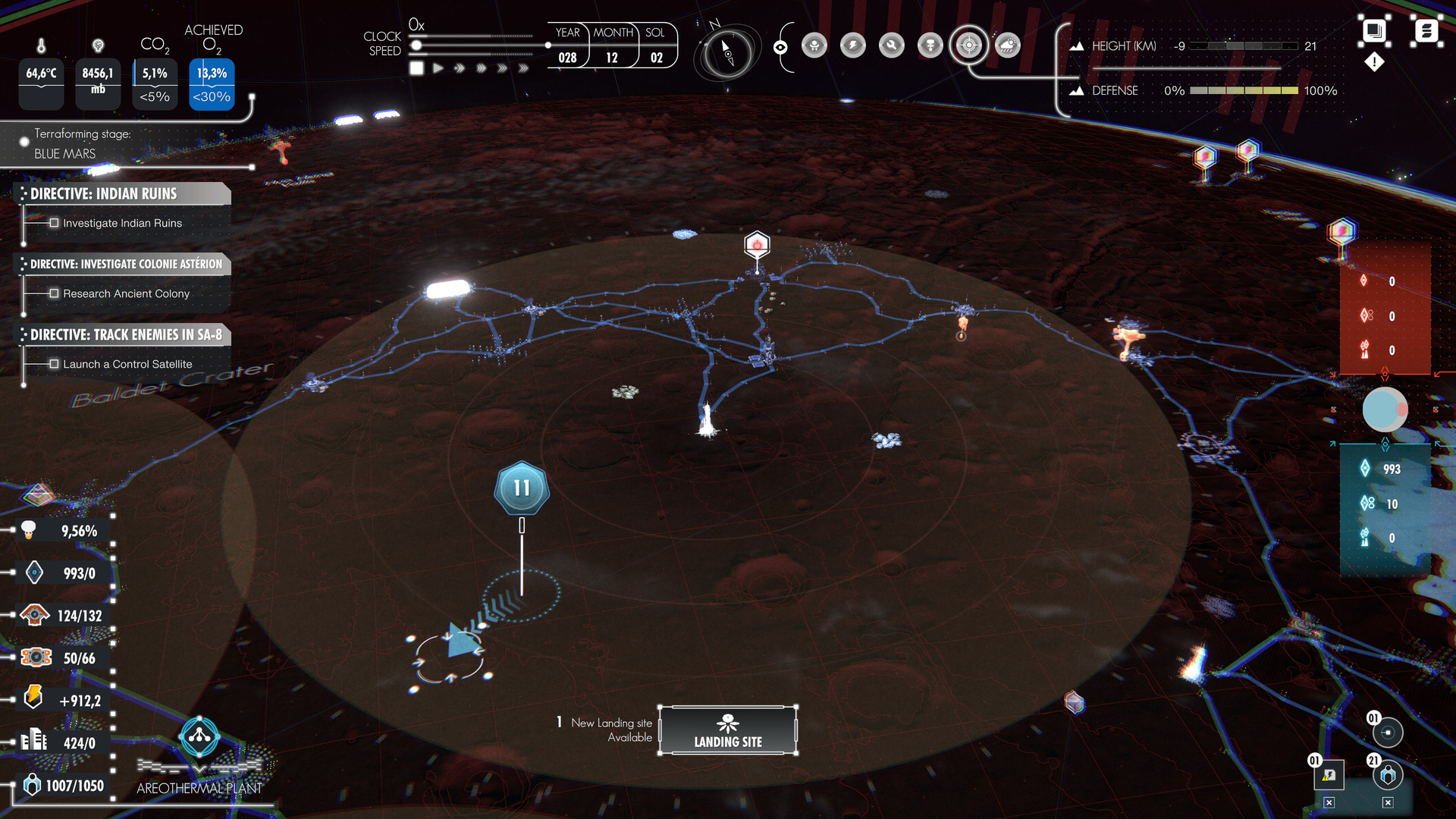 An image of mars colonization efforts from the videogame Per Aspera.
