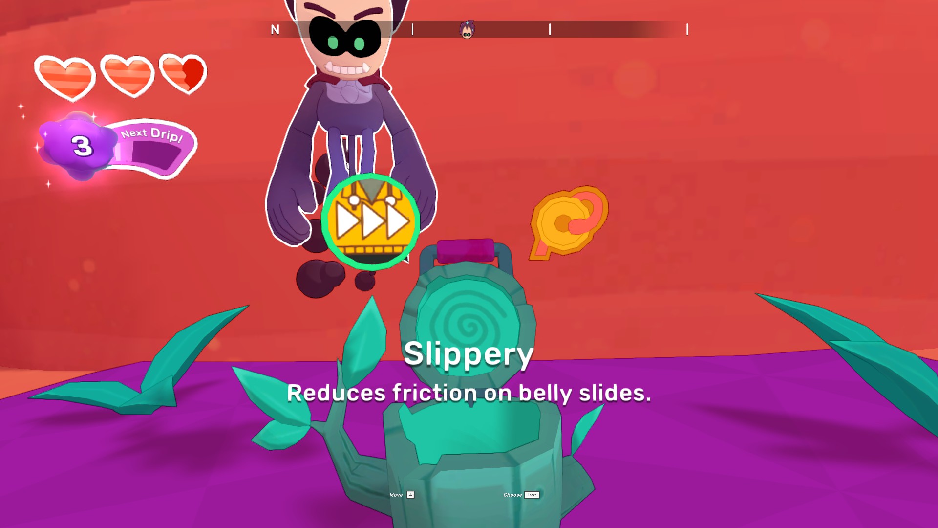 A display of the Slippery badge in Big Hops.