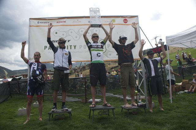 The mens podium at the Park City Point to Point