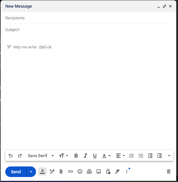 Help me write for Gmail on the web