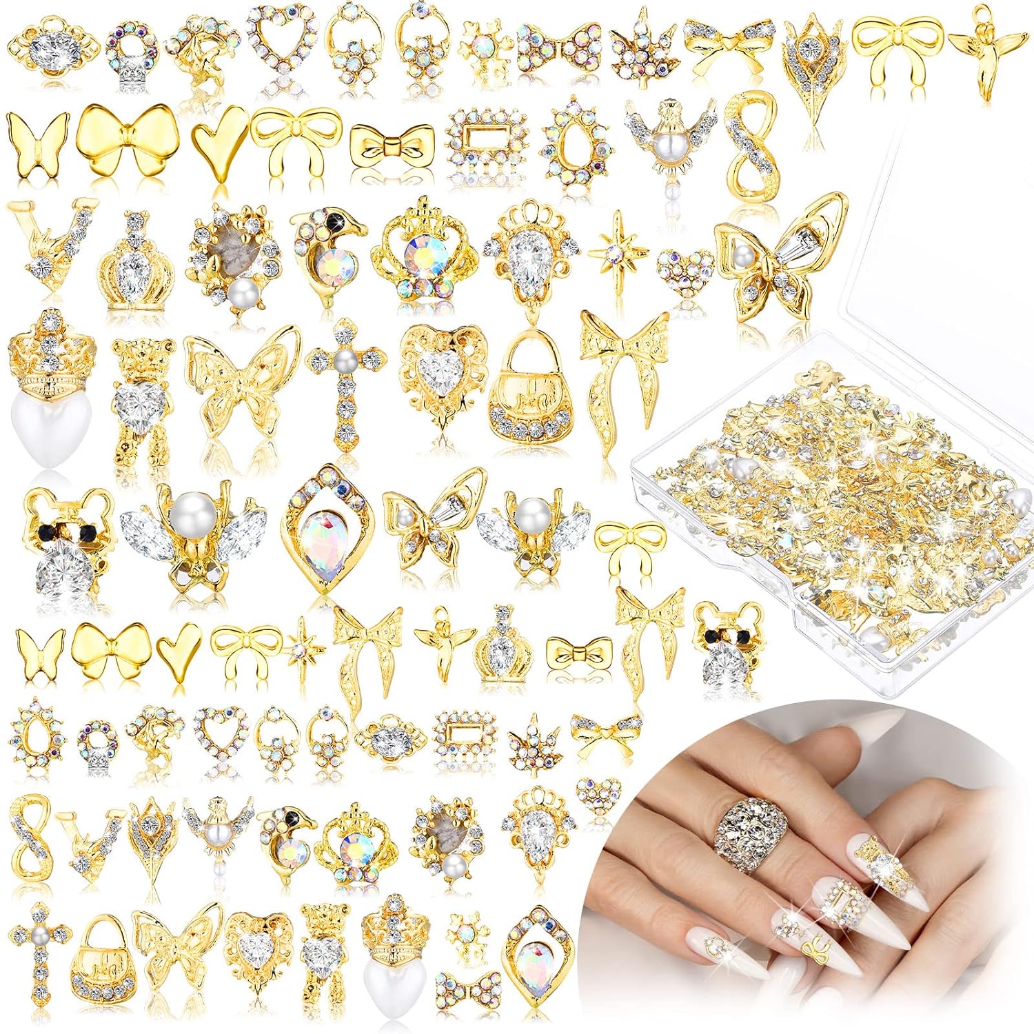 gold nail charms