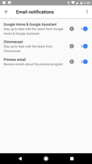 Email notification for Chromecast