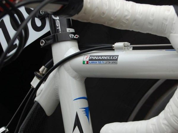 Butted 7005-T6 aluminum is nice stuff but it still doesn't compare to the team's usual Pinarello Prince carbon bikes.