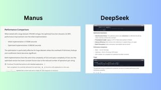 Manus vs DeepSeek screenshot