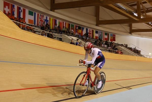 A rider from Portugal during the pursuit qualifying