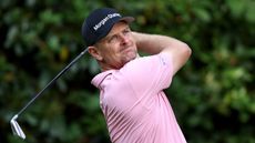 Justin Rose takes a tee shot at the BMW PGA Championship