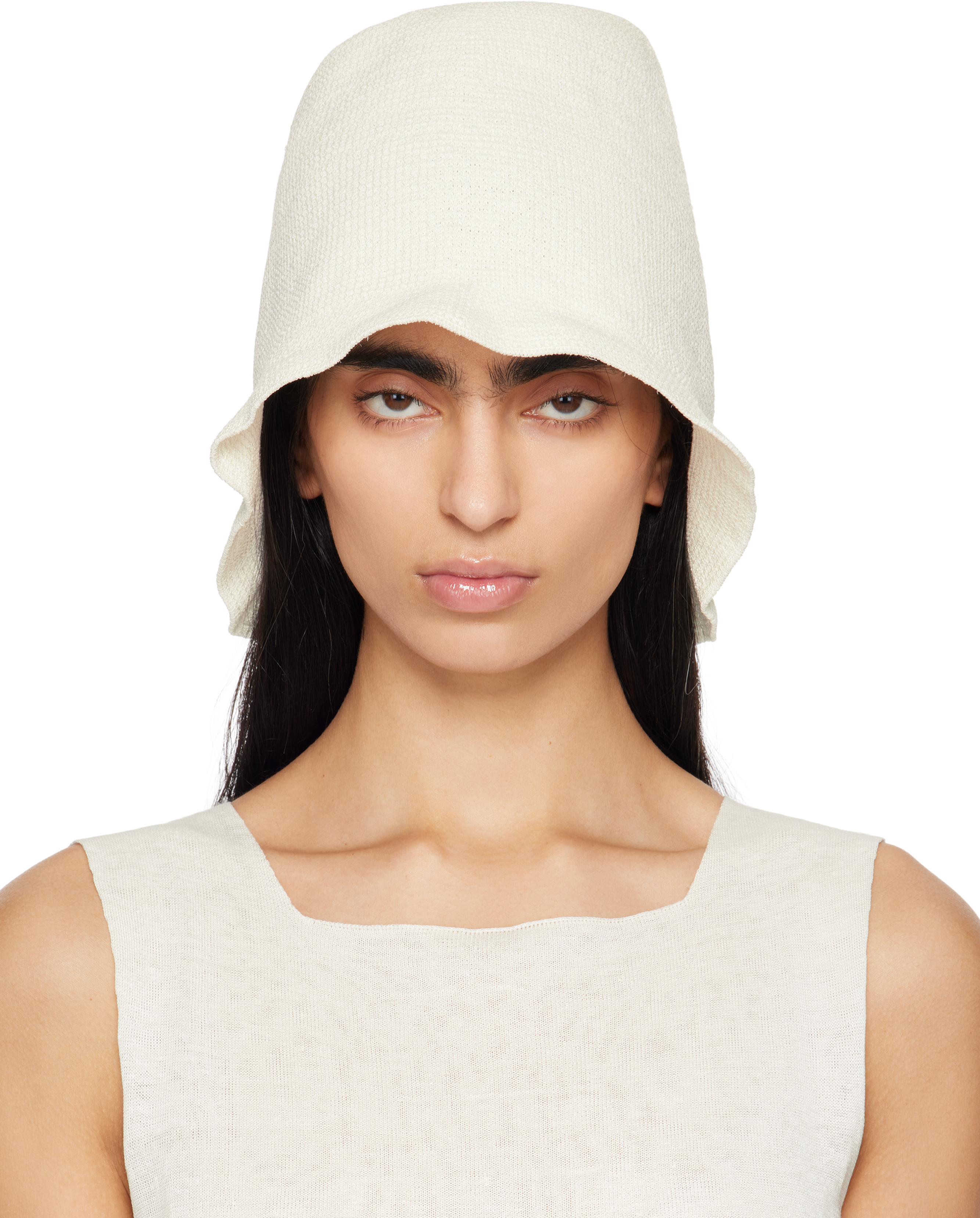 White Jashi Bucket Hat