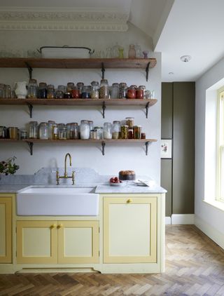 open shelves in the kitchen