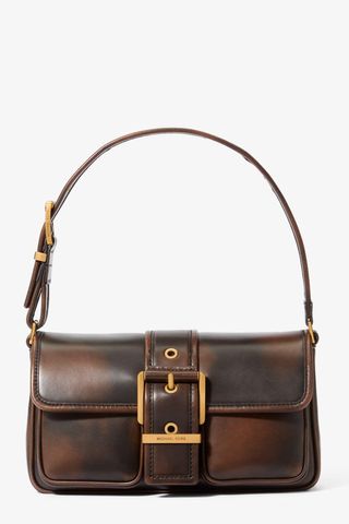 Michael Kors Colby Extra-Small Burnished Leather Shoulder Bag