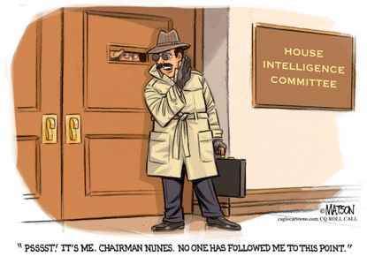Political Cartoon U.S. Devin Nunes house intelligence committee espionage spy