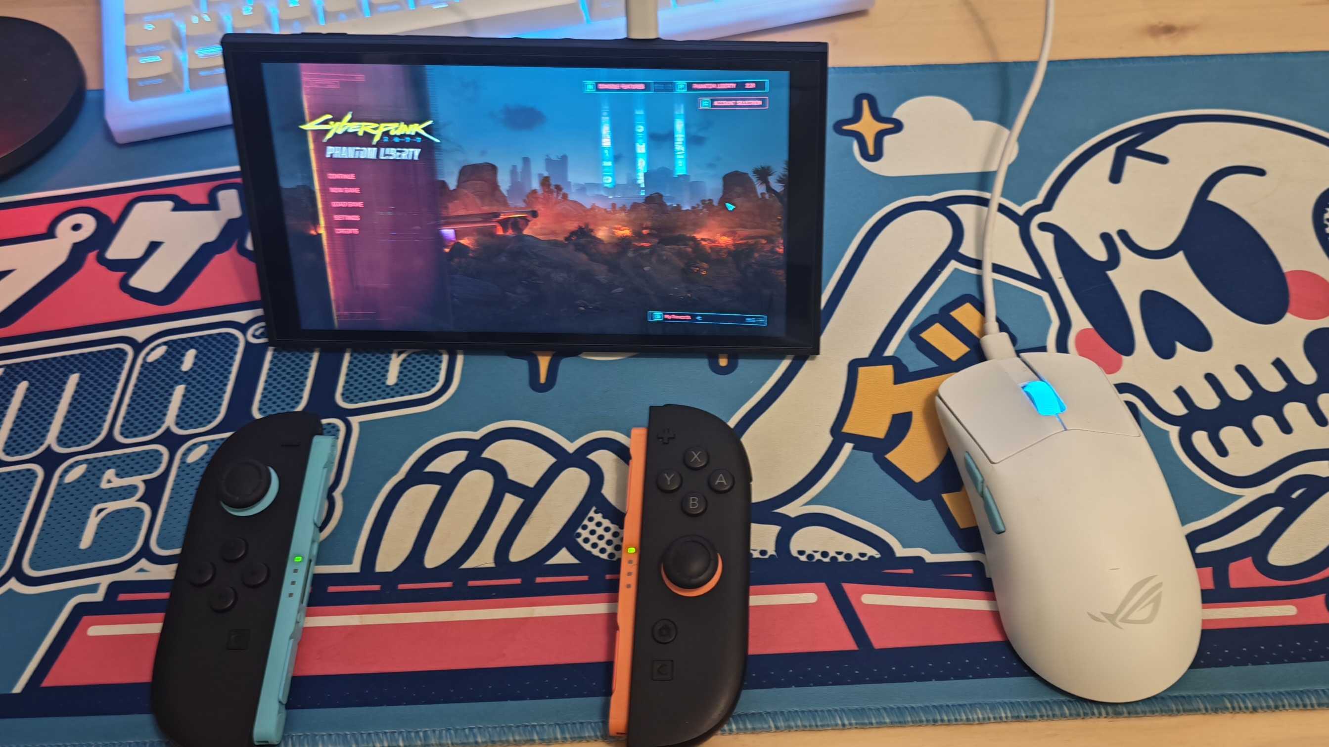 A Nintendo Switch 2 being used with a USB mouse.