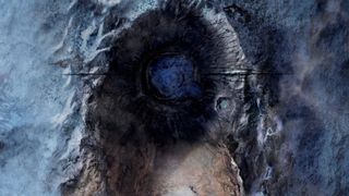 A teaser image for the next Mass Effect showing a crater that looks like a geth