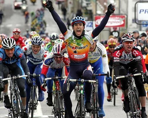 Celebrating his first pro win