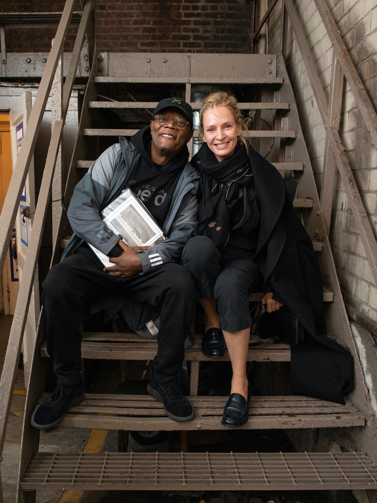 Samuel L. Jackson und Uma Thurman bei einer Vorpremiere von August Wilsons „The Piano Lesson“ am Broadway