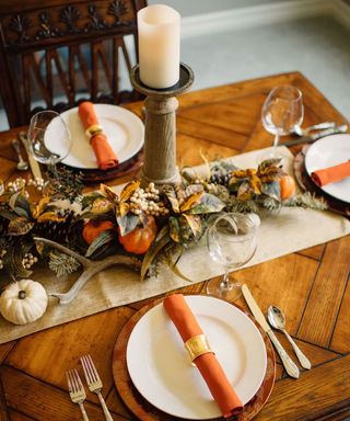 Balsam Hill fall garland on table