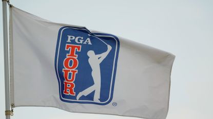 A PGA Tour flag near the putting green during the final round of the Simmons Bank Open for the Snedeker Foundation at The Grove on September 17, 2023