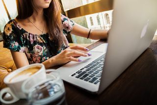 Girl using laptop