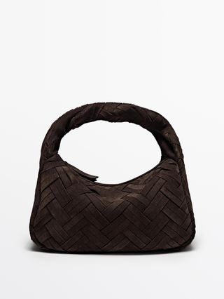 Massimo Dutti Split Suede Braided Handbag