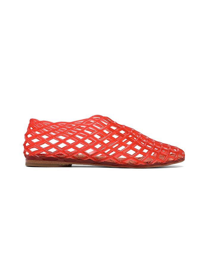 Vorisvina Jelly Mesh Ballet Flats for Women Adult Clear Hollow Jelly Sandals Beach Ballerina Jellies Shoes