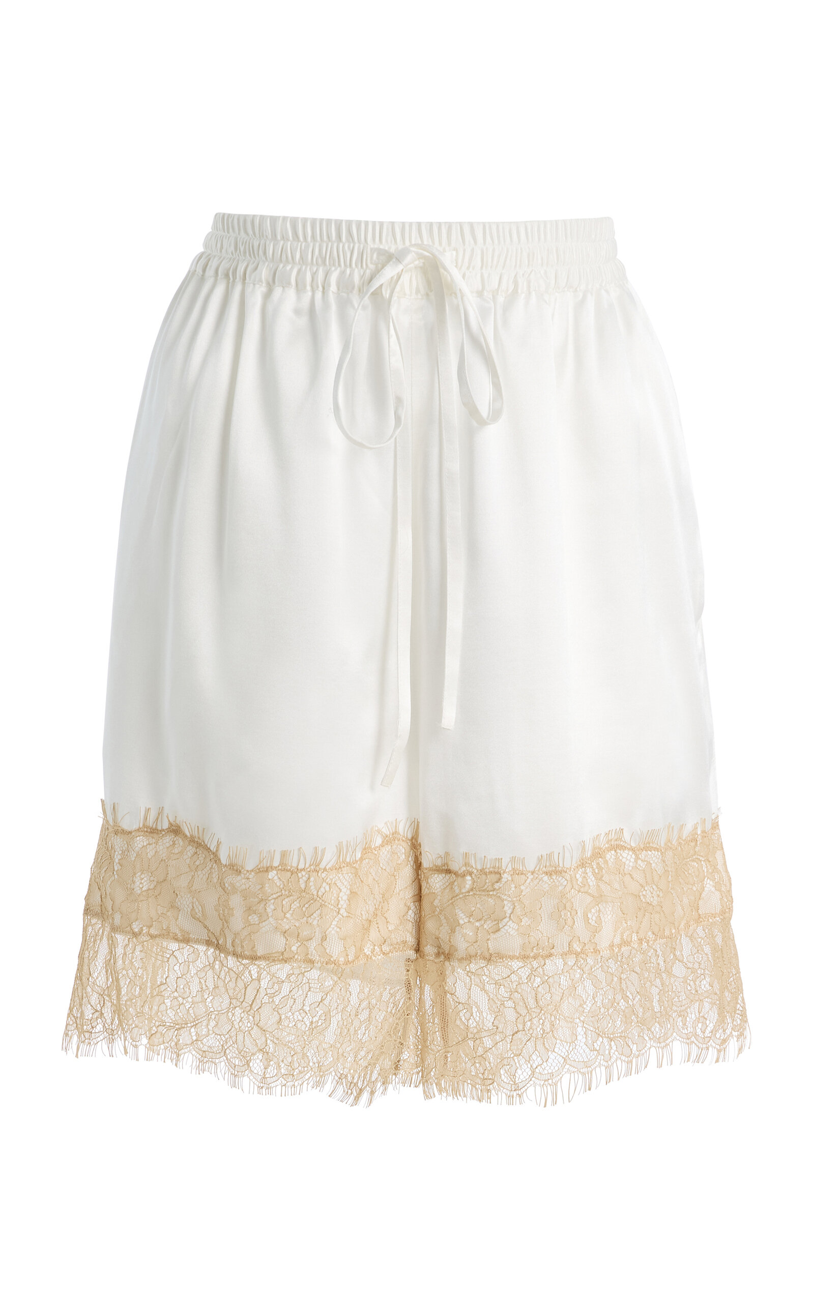 Exclusive Whisper Lace-Trimmed Silk-Blend Shorts