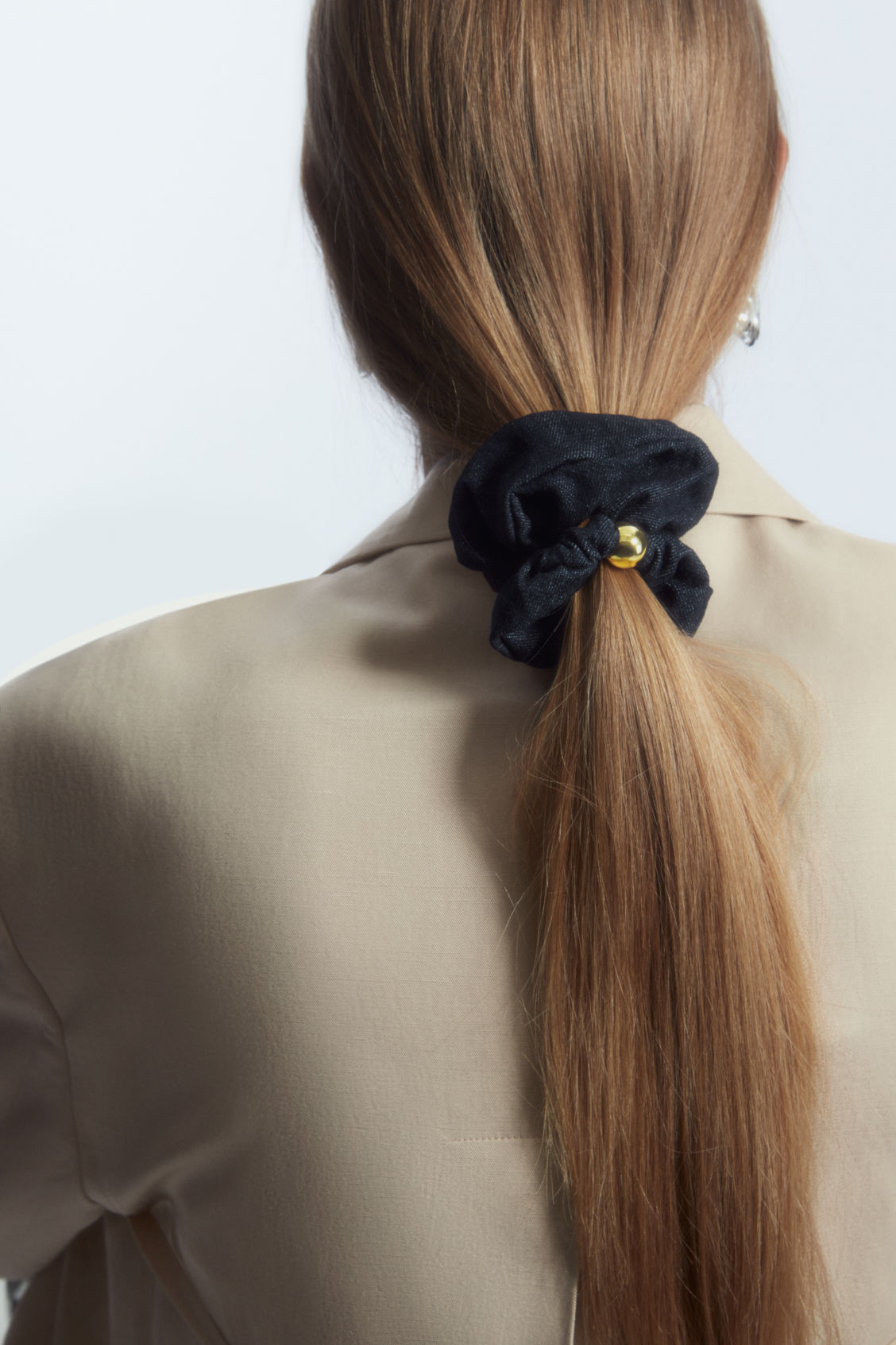 Embellished Denim Scrunchie