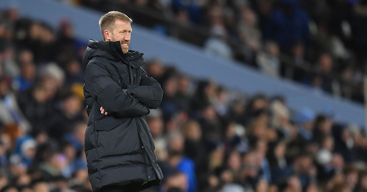 Chelsea Manager Graham Potter during the Emirates FA Cup Third Round match between Manchester City and Chelsea at Etihad Stadium on January 8, 2023 in Manchester, England