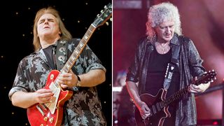 Rocky Athas and Brian May playing live