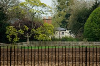 A general view of Frogmore Cottage at Frogmore Cottage on April 10, 2019 in Windsor, England. The cottage is situated on the Frogmore Estate, itself part of Home Park, Windsor, in Berkshire. It is the new home of Princess Eugenie and Jack Brooksbank.
