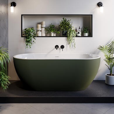 Dark Green Freestanding Double Ended Bath 1650 X 750mm - Lisbon